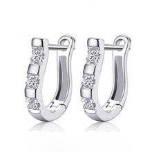 Модные посеребренные серьги-кольца для женщин, изысканные серьги-кольца с кристаллами, новые модные свадебные подарки, ювелирные изделия 2024 - купить недорого