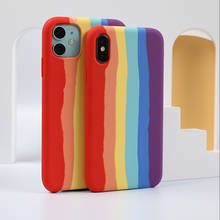 Soft Liquid Silicone Phone Case for iPhone 6 6S 7 8 Plus X XR XS MAX 11 Pro Max SE 2020 Rainbow Case 2024 - buy cheap