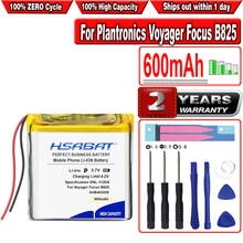 Hsabat-bateria ahb403029 para plantronics voyager focus b825, fone de ouvido, 600mah 2024 - compre barato