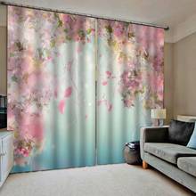 Custom Windows Curtains For Kids Living Room Pink Flowers Bedroom Kitchen Curtains Drapes Window Treatments Dropship 2024 - buy cheap