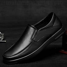 Mans Casual Shoes Slip on 2022 Spring Summer Mens Shoes Brand Genuine Leather Luxury Loafers Men Business Male Soft Boat Flats 2024 - buy cheap