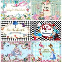 GFUITRR Wonderland Photography Backdrop Girls Birthday Baby Shower Tea Party Photo Background Onederland Vinyl Photo Booth Props 2024 - buy cheap