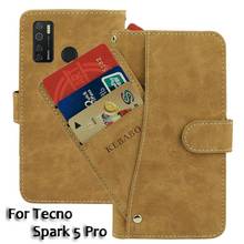 Vintage Leather Wallet Tecno Spark 5 Pro Case 6.6" Flip Luxury Card Slots Cover Magnet  Phone Protective Cases Bags 2024 - buy cheap