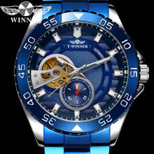 WINNER Automatic Mechanical Men Wristwatch Military Sport Stainless Steel Male Clock Top Brand Luxury Skeleton Man Watch 8195 2024 - buy cheap