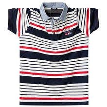 2021 Fashion striped men's polo shirt Summer cotton comfortable short-sleeved business embroidered polo shirt Oversized 5XL 6XL 2024 - buy cheap