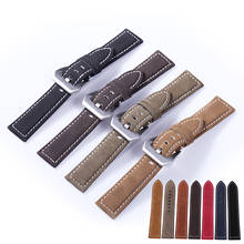 Matte Retro Genuine Watch Band Vintage Wrist Real Leather Strap Belt 18mm 20mm 22mm 24mm Black Brown Coffee Green with pins 2024 - buy cheap