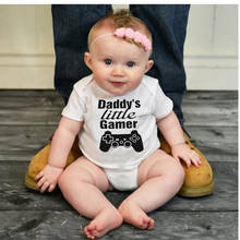 Daddy's Little Gamer Newborn Baby Boy Girl Jumpsuit Summer Short Sleeve Letter Printed Cotton Baby Bodysuit Playsuit 2024 - buy cheap