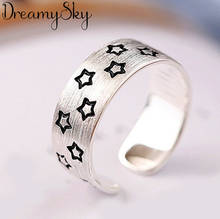 DreamySky New Trendy Silver Color  Star Rings For Women Men Boho Vintage Jewelry Adjustable Size Finger Rings 2024 - buy cheap