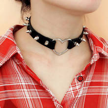 Kirykle Black leather Goth Choker punk Harajuku Collar  Necklace  bondage cosplay party festival jewelry 2024 - buy cheap