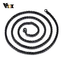 Vnox-collar de cadena trenzada de acero inoxidable, accesorio negro de 3MM, 60cm/24" 2024 - compra barato