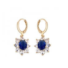 Elegant Charm Female Sun Flower Crystal Clip Earrings High Quality Women's Party Gold Earrings Fashion Ladies Jewelry Gifts 2024 - купить недорого