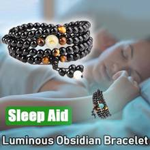 Natural Stone Bracelet Black Obsidian Zodiac Luminous Beads Bracelet Therapy Weight Loss Unisex Slimmy Health Care Bracelet 2024 - buy cheap