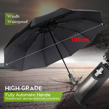 Paraguas resistente a la lluvia para hombre y mujer, sombrilla totalmente automática con revestimiento negro, 3 pliegues, 10k, para viajes y negocios 2024 - compra barato