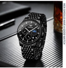 Quartz Mens Watches Luxury Sport Waterproof Business Male Wristwatch Steel Strip Chronograph Moon Phase Clock Relogio Masculino 2024 - buy cheap