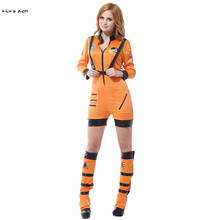 Orange Woman Halloween Astronaut Jumpsuits Costumes Female Cosmonaut Uniform Cosplay Carnival Purim parade Role play party dress 2024 - buy cheap