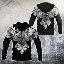 Odin Viking God And Raven Tattoo 3D All Over Printed Men Hoodie Unisex Casual Jacket Pullover Streetwear sudadera hombre DW0420 2024 - buy cheap