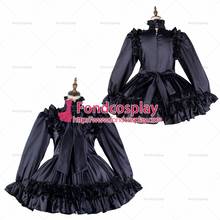 Fondcosplay-Vestido corto de satén negro para adulto, disfraz sexy de sirvienta cruzada, uniforme Bloqueable, hecho a medida [G2143] 2024 - compra barato