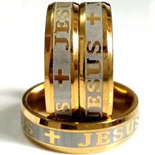 36pcs Engrave JESUS Cross Stainless Steel Men Women Ring Wide 6mm Sizes Mixed Religious Jewelry Gift Favor 2024 - buy cheap
