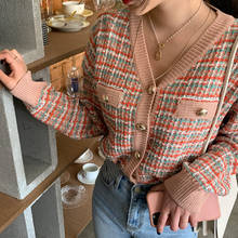 Sweater Kawaii Tweed Sweater Autumn Winter Korean Retro Sweater Knitwear Clothes Tops 2021 New Vintage Knitted Cardigans Women's 2024 - buy cheap