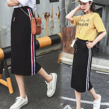 Summer Pencil Midi Skirt for Women Clothes 2020 Korean Streetwear Casual Striped Bodycon Skirts Womens Jupe Femme LW529 2024 - buy cheap