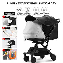 Jusanbaby двухсторонняя детская коляска Складная портативная тележка на самолете непромокаемая легкая коляска для новорожденных 2024 - купить недорого