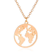 Modyle Vintage Origami World Map Necklace Women Geometric Necklace Round Necklace Circle Necklaces & Pendants Choker Jewelry 2024 - buy cheap