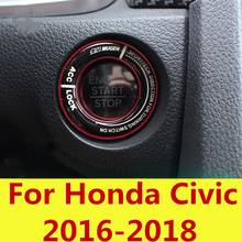 Кнопка запуска двигателя, сменная крышка, кнопка останова, аксессуары, украшение переключателя, универсальный для Honda Civic 2016-2018, седан 10-го поколения 2024 - купить недорого