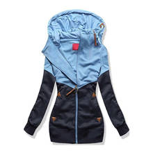 Негабаритная двойная толстовка с капюшоном для женщин с длинным рукавом осенне-весеннее пальто лоскутное карман на молнии Толстовка Плюс Размер 3XL 4XL 5XL 2024 - купить недорого