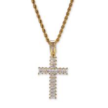 Colgante de circonia cúbica estilo Hip Hop para hombre y mujer, Gargantilla con zirconia cúbica, zirconia, circonita, zirconita, zirconita, Color dorado y plateado, 1 fila 2024 - compra barato