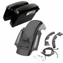 Alforje rígido para motocicleta, bolsa de alforje para harley softail dyna touring, rei da estrada, electra glide ultra abs 2014-2020 2024 - compre barato