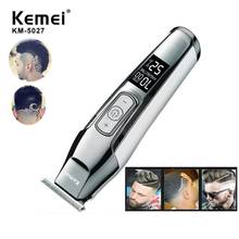 Kemei-cortadora de pelo profesional para hombre, máquina de corte de pelo eléctrico, con pantalla LCD, 0mm, para Barba 2024 - compra barato