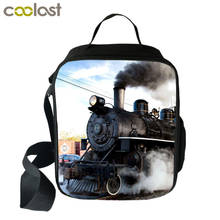 Cute Steam Train / Locomotive Lunch Bag For Kids Lunch Box Boys Girls Shoulder Bags Insulated Picnic Food Bag School Supplies 2024 - buy cheap