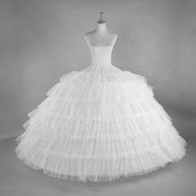 White 6 Hoops Big Petticoat Slips Tulle Skirts Long Puffy Crinoline Underskirt For Ball Gown Wedding Dress 2024 - buy cheap