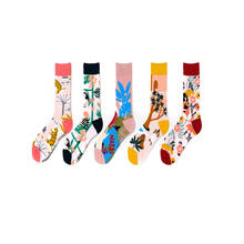 Beautiful women, Birds, tigers, British style, European and American street creative fashion trends in tube socks C67 2024 - buy cheap