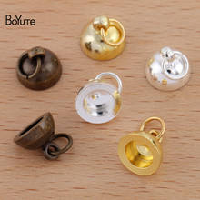 BoYuTe (100 Pieces/Lot) 8*5MM Metal Brass End Stopper Caps Clasps with 5MM Jump Ring Diy Handmade Jewelry Accessories 2024 - buy cheap