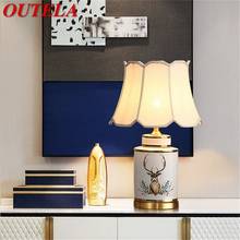 OUTELA Ceramic Table Lamps Brass Desk Light For Home Living Room Dining Room Bedroom Office 2024 - buy cheap