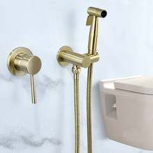 Bathroom Bidet Faucets Solid Brass Toilet Handheld Spray Portable Bidet Shower Sprayer Set Hot & Cold Shower Faucet Black Gold 2024 - buy cheap