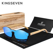 Kingseven-óculos escuros masculinos, óculos de sol de bambu, marca original, design de óculos de madeira 2024 - compre barato