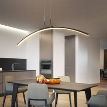 Modern Line LED Pendant Lights Kitchen Dining room Lighting Fixtures Black&White Remote control Pendant lamp cord Hanging lamp 2024 - buy cheap