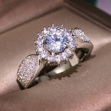 Роскошные Большие обручальные кольца с кубическим цирконием AAA, модные свадебные ювелирные изделия с кристаллами CZ для женщин, модный подарок, оптовая продажа 2024 - купить недорого