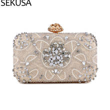 Bolsas femininas de diamantes para festa de casamento, bolsa com cristais 2024 - compre barato