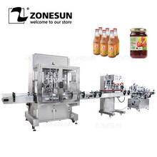 Zonesun-máquina para rotulagem e enchimento automático, conjunto com 4 cabeças, para shampoo, óleo de mel, frasco redondo, linha de produção 2024 - compre barato