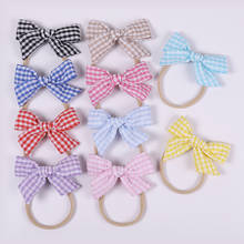 36pc/lot Plaid Bow Headband or Hair Clips for Baby Girls Kids Bowknot Barrette Children's Nylon Headbands Hair Accessories 2024 - buy cheap