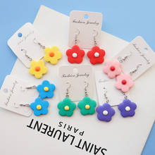 Fashion Colorful Resin Flower Drop Earrings Accessories Handmade Personality Dangle Earrings Jewelry Gift For Women Sweet Girl 2024 - buy cheap