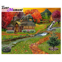 Ever Moment Diamond Painting House Tree Mountain Artwork 5D DIY Mosaic Full Square Drill Diamond Embroidery Handmade ASF1813 2024 - buy cheap