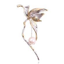 Vintage Fashion Freshwater Pearl Flower Brooches Female Brooches for Women Tulip Pin Brooch for Women Wedding Dress Badge 2024 - buy cheap