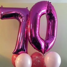 2 шт 32 40 дюймов 70 лет День Рождения шар 70th День Рождения украшения балон номер 70th взрослый золотой и черный воздушный шар на день рождения 2024 - купить недорого
