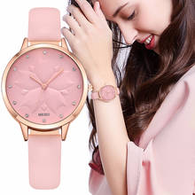 MEIBO-Reloj de cuero con flores para mujer, accesorio de cuarzo, analógico, femenino 2024 - compra barato