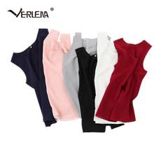 Verlena 100% natureza blusas de seda o-pescoço sleevelss tanque topos sólidos camisas brancas das mulheres 2021 novo confortável fresco verão roupas 2024 - compre barato