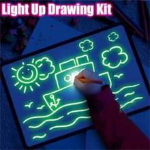 Tablero de dibujo luminoso LED de A3-A5 para niños, tableta de dibujo de garabatos con luz mágica, herramienta de enseñanza escolar para el hogar, 1 ud. 2024 - compra barato